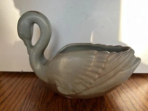 Vintage Frankoma Blue Gray Glazed Swan Ceramic Pottery Planter 228 - Picture 1 of 13