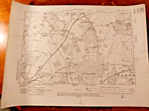 Original 1919 OS Sheet Map Stoke D'Abernon Downside Fetcham Cobham Great Bookham - Picture 1 of 1