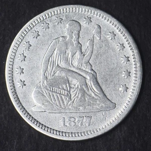 1877-P Seated Liberty Silver Quarter - COINGIANTS - - Picture 1 of 2