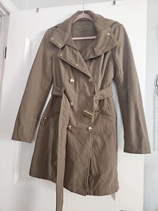 Calvin Klein Women’s Hooded Rain Coat Almond Green - Picture 1 of 11