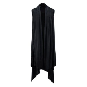 Men Punk Thin Outwear Sleeveless Vest Waistcoat Mid Long Cloak Loose Cape Summer - Picture 1 of 25