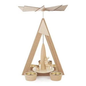 Teelichtpyramide Rehe Natur für Teelichte 20x29x20cm NEU Weihnachtspyramide - Bild 1 von 1