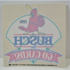 1991 MLB St Louis Cardinals Go Cards Busch Beer Ventana Pegatina Antigua Sin Usar Stock - Imagen 1 de 1