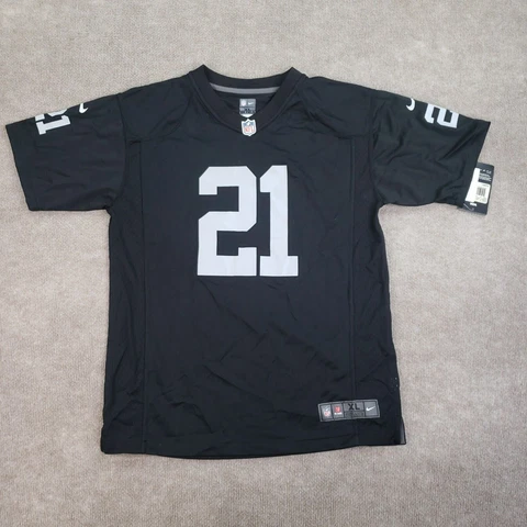 Maurice Jones Drew Oakland Raiders Jersey Youth Sz XL Black SIlver #21 NFL Nike Cover
