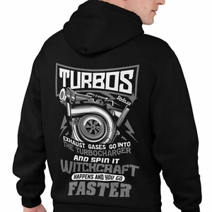 TURBO EXPLANATION HOODIE Jdm Boost Twin Turbo Mechanic Race Snap On Car Auto - Picture 1 of 5