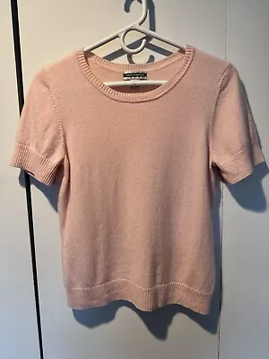 Investments 100% Cashmere Pink Babydoll Sweater Tee Princess Mean Girls READ  - Image 1 of 4