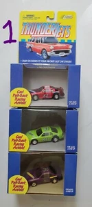 Johnny Lightning ThunderJets 90 Pro Stock Car Set (3) CHROME Red, Green # 84 - Picture 1 of 4