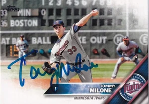 TOMMY MILONE SIGNED AUTO'D 2016 TOPPS CARD #624 MINNESOTA TWINS OAKLAND A'S - Picture 1 of 3