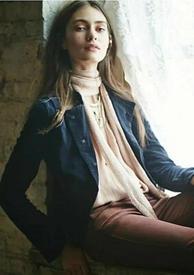 Бархатный военный блейзер Free People с необрезанным шнуром куртка с оборками и необработанным подолом OB433908A - Изображение 1 из 4