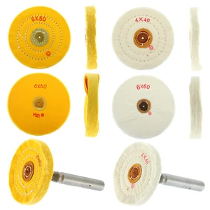 Buffing Wheel 4" 5" 6" Polishing Jewelry Felt Center Yellow & White 40 50 60 Ply - Picture 1 of 49