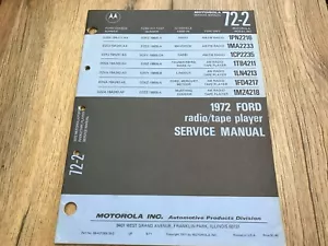 1972 FORD MUSTANG COUGAR T-BIRD AM/FM AM 8 TRACK RADIO SERVICE MANUAL - Picture 1 of 3