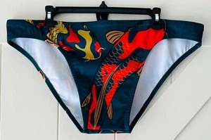 Kaftko Green & Red Koi Swim Briefs | Size 2XL - Picture 1 of 2