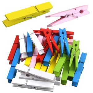 30 Pieces Large Wooden Clips 2.9 Inch Colorful Photo Paper Clip Clothespins C... - Picture 1 of 7