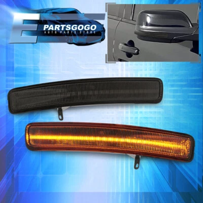 For 11-19 Ford Explorer Smoke Sequential LED Side Mirror Turn Signal Lights Pair - Image 1 of 4