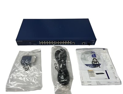 Netgear Ethernet ProSafe 24 Port 10/100 Mbps Smart Switch, 2 GBIC Ports FS726T - Image 1 of 4