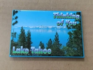 Vtg Lake Tahoe Thinking Of You Reno Nevada Souvenir Fridge Refrigerator Magnet - Picture 1 of 3
