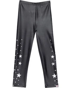 NWT Appaman Girls Metallic Black Leggings Silver Midnight Stars Size 7 - Picture 1 of 1