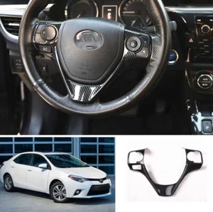 For Toyota Corolla 2014-2019ABS Carbon Fiber Steering Wheel Control Button Cover - Picture 1 of 5