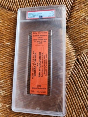 Boleto completo 1988 George Foreman vs Hitzelburger (Hitz) PSA 8 precio más bajo Foto 1 de 3
