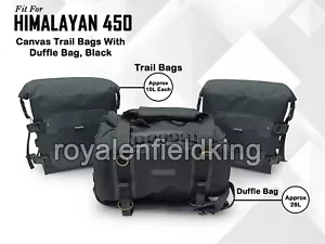 Fit For Royal Enfield New Himalayan 450 Canvas Trail Pannier Bags & Duffle Bag - Imagen 1 de 8