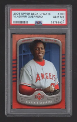 2005 UPPER DECK UPDATE #100 VLADIMIR GUERRERO ANGELS PSA 10 GEM MINT POP 1 - Image 1 of 2