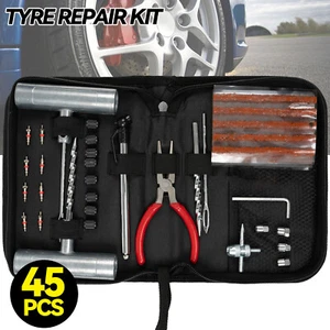 Pneus voiture kit de réparation voiture voiture voiture pneus patch kit de pannes jeu de réparations 45 pièces - Photo 1/7