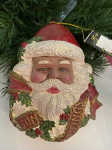 Vintage North Star by Premier Large 6.5” Santa Head Christmas Ornament with Tags - Picture 1 of 2