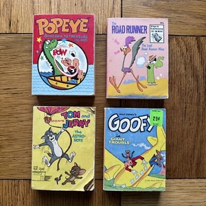 4 Vintage Big Little Book Goofy Popeye Road Runner Tom And Jerry 1960’s Whitman - Bild 1 von 2