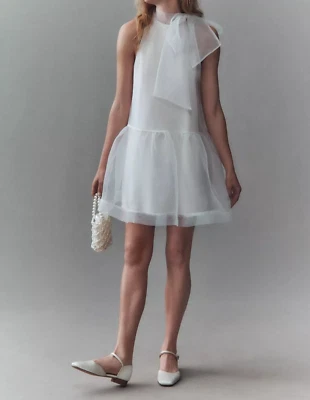 Mini Vestido de Novia de Organza Transparente/Vestido de Cumpleaños/Mini Vestido de Boda para Mujer Foto 1 de 4