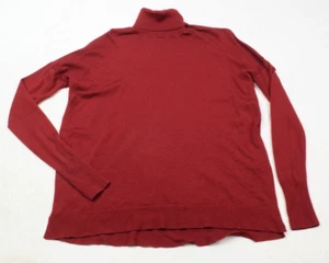 J.Crew Merino Wool Turtleneck Sweater Womens XS Red Side-Slits Relaxed Fit - Picture 1 of 8