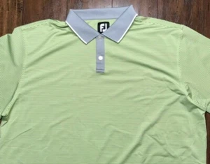 Polo FJ FootJoy uomo XL verde a righe golf attiva elasticizzata traspirante outdoor - Foto 1 di 6