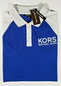 Polo uomo Michael Kors manica corta logo traspirante rapido blu marino taglia L nuova - Foto 1 di 4