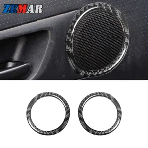 2x Carbon Fiber Front Door Speaker Cover Decor Trim For Toyota Tacoma 2012-2015 - Imagen 1 de 11