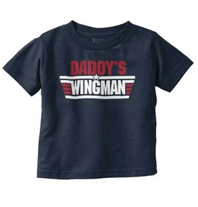 Daddys Wingman Top lata 80. pilot film słodki prezent maluch chłopiec młodzieżowy t-shirt dla dzieci - Zdjęcie 1 z 5