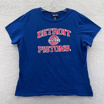 Detroit Pistons Shirt XL Womens Blue Short Sleeve NBA Basketball Game Tee Sport - Image 1 of 4