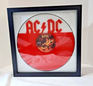 AC/DC Vinyl Record Wall Hanging Art - And There Was Guitar! Brand NEW Framed - Picture 1 of 5