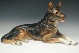 VINTAGE GOEBEL GERMANY HUGE 17" GERMAN SHEPHERD DOG SCULPTURE FIGURINE - Picture 1 of 10