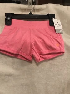 NEW CARTERS GIRLS PLAYWEAR Pink SHORTS POCKETS HEART SZ 4 Ret$14 (TW-1405) - Picture 1 of 5