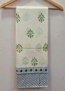 Off White Green Sarong Pareo for Women Block Print Bikini Cover Up Wrap Dress - Picture 1 of 4