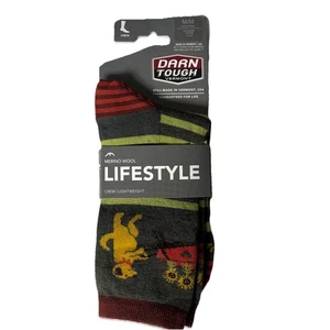 NUEVO CON ETIQUETAS Mujer Darn Tough 6037 Hierba Crew Calcetines Ligeros Medianos Lana Merino Animal Haus - Imagen 1 de 6