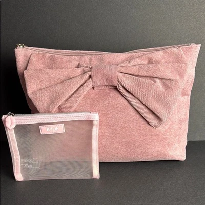 Rosa Artículos de Aseo Bolsa de Maquillaje con Lazo y Malla Rosa Kylie Mash Bolsa Set Foto 1 de 4