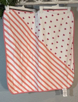 Pottery Barn Kids 100% Organic Cotton Pink And White Stripe Baby Towel With Hood - Image 1 of 4