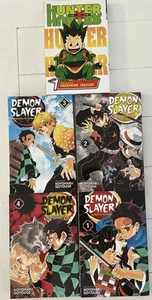 Demon Slayer Books Volumes 1-4 Shonen Jump Tanjiro Kamado Demon Manga Hunter - Picture 1 of 9