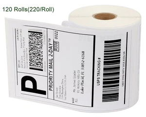 120 Rolls 220/Roll 4x6 Direct Thermal Shipping Label Compatible Dymo 4XL 1744907 - Picture 1 of 9