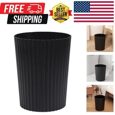 Bote de basura compacto negro mate de 1,8 galones - Elegante cesta de basura para el hogar y la oficina Foto 1 de 4