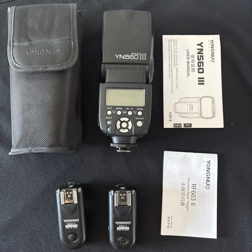 Yongnuo Speedlite YN560-II Blitz inkl. Yongnuo Digital RF603C II Funkauslöser - Bild 1 von 1