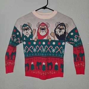 Disney Parks Spirit Jersey Star Wars Ewok Christmas Knit Sweater Kids XS - Picture 1 of 13