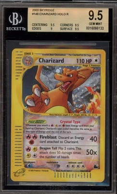 Pokémon Charizard Skyridge Crystal Holo Raro #146 BGS 9,5 Gema Como Nuevo Foto 1 de 2