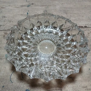 Art Deco Alter Kristall Glas Massiver Aschenbecher Rund Verziert Edel Dekor Rar - Bild 1 von 4