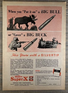 Western Super-X Silvertip Bullets East Alton Illinois 1948 Vintage Print Ad - Picture 1 of 1